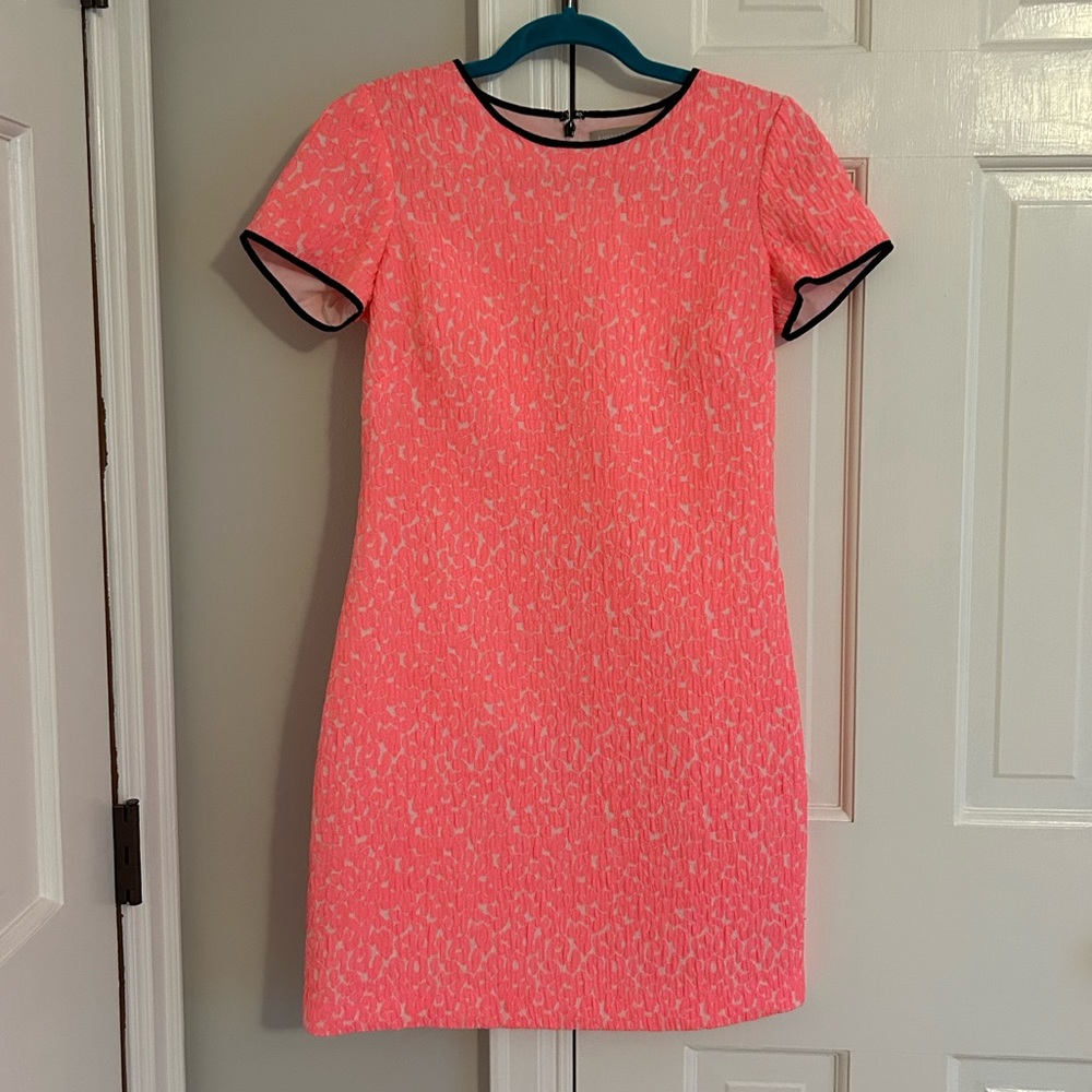 Banana Republic Neon Pink Leopard Sheath Dress